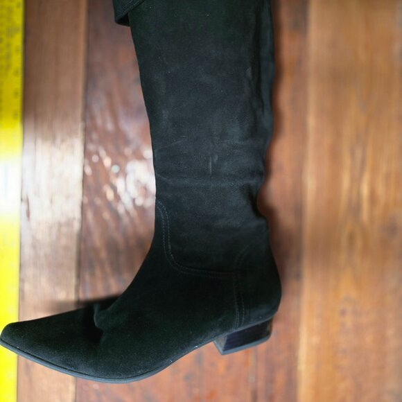 Sundance Point toe over the knee boots Black suede size 41 Narrow Italy made - Picture 7 of 11